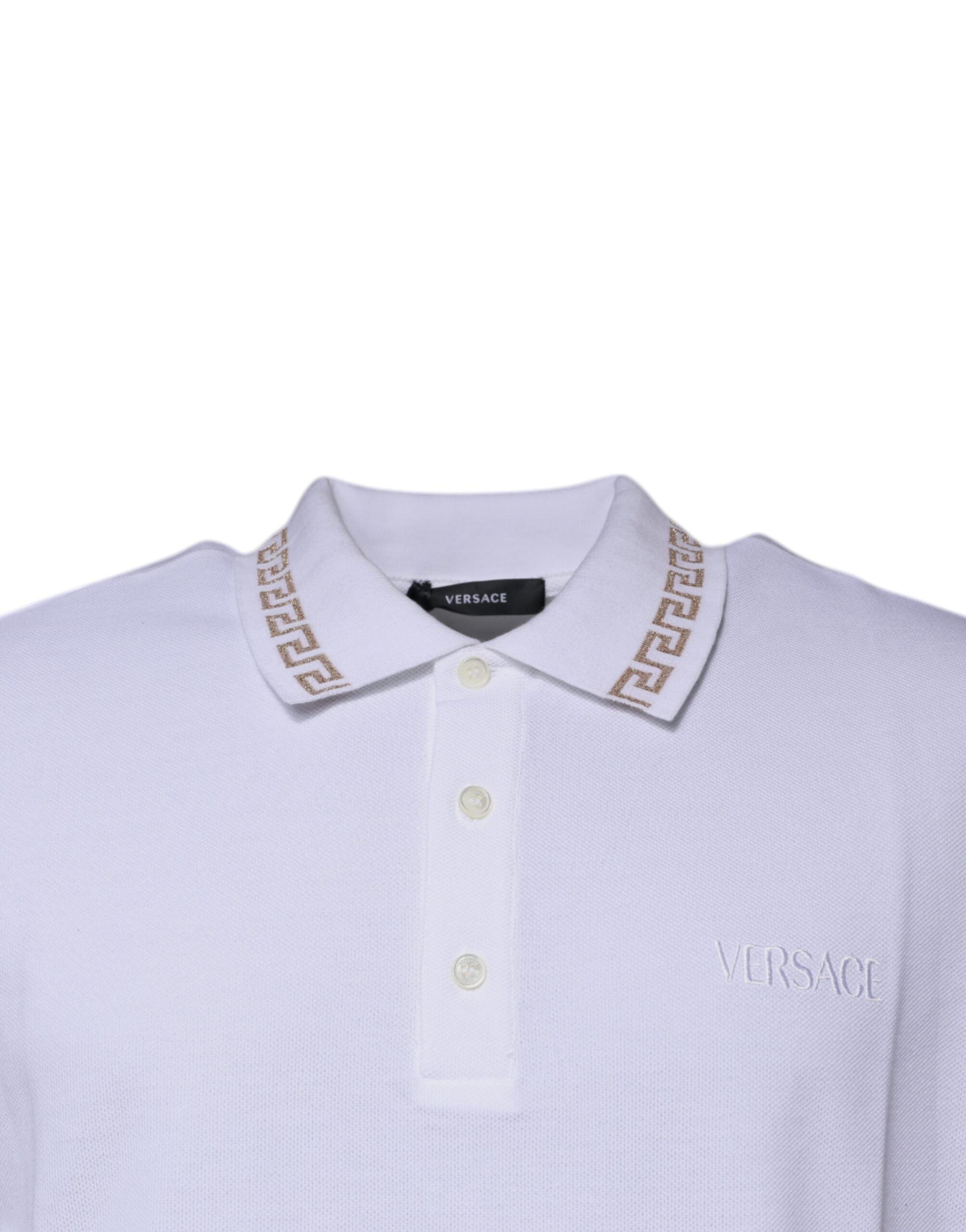 Versace Weißes Polo-T-Shirt mit Kragen aus Viskose für Herren