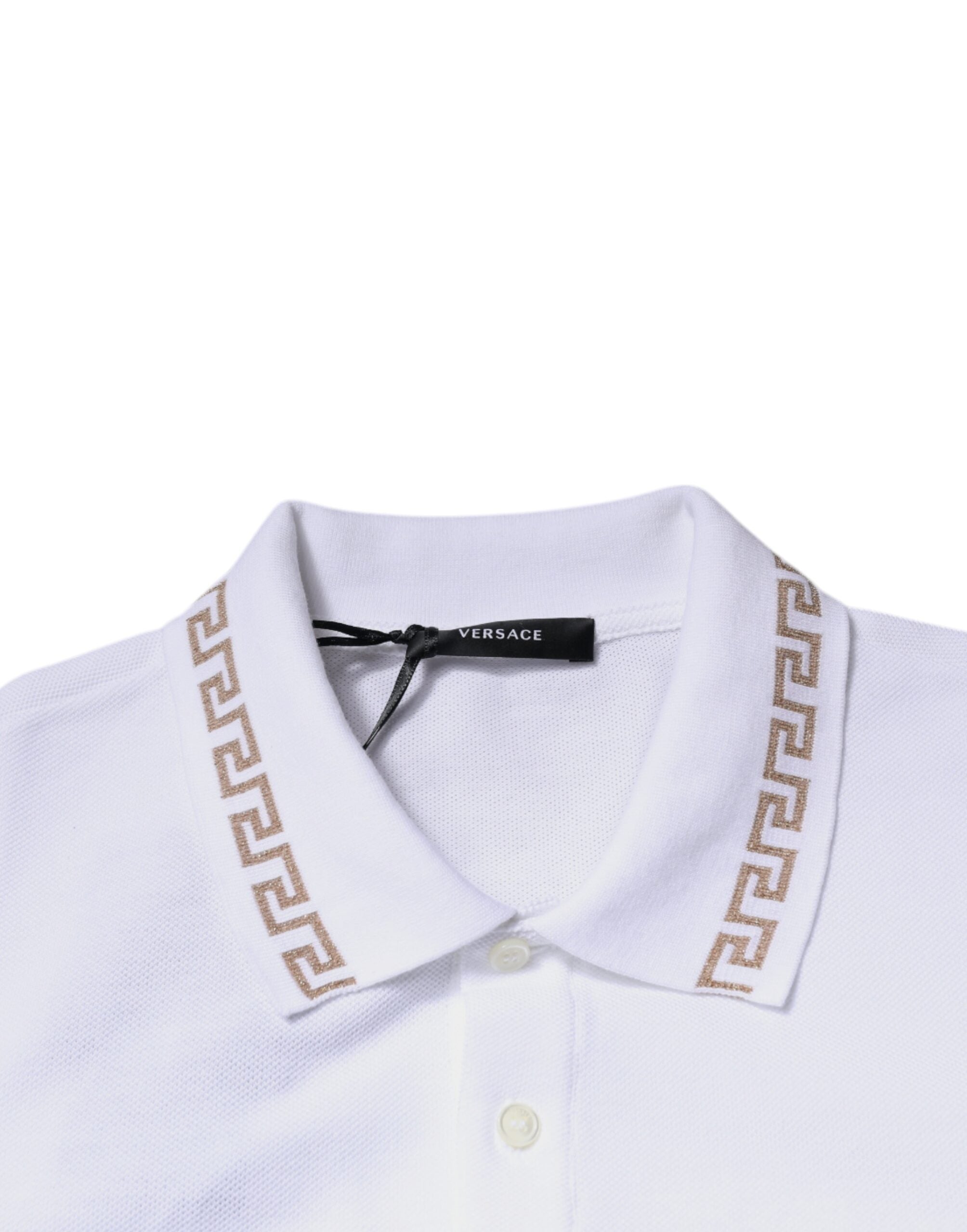 Versace Weißes Polo-T-Shirt mit Kragen aus Viskose für Herren