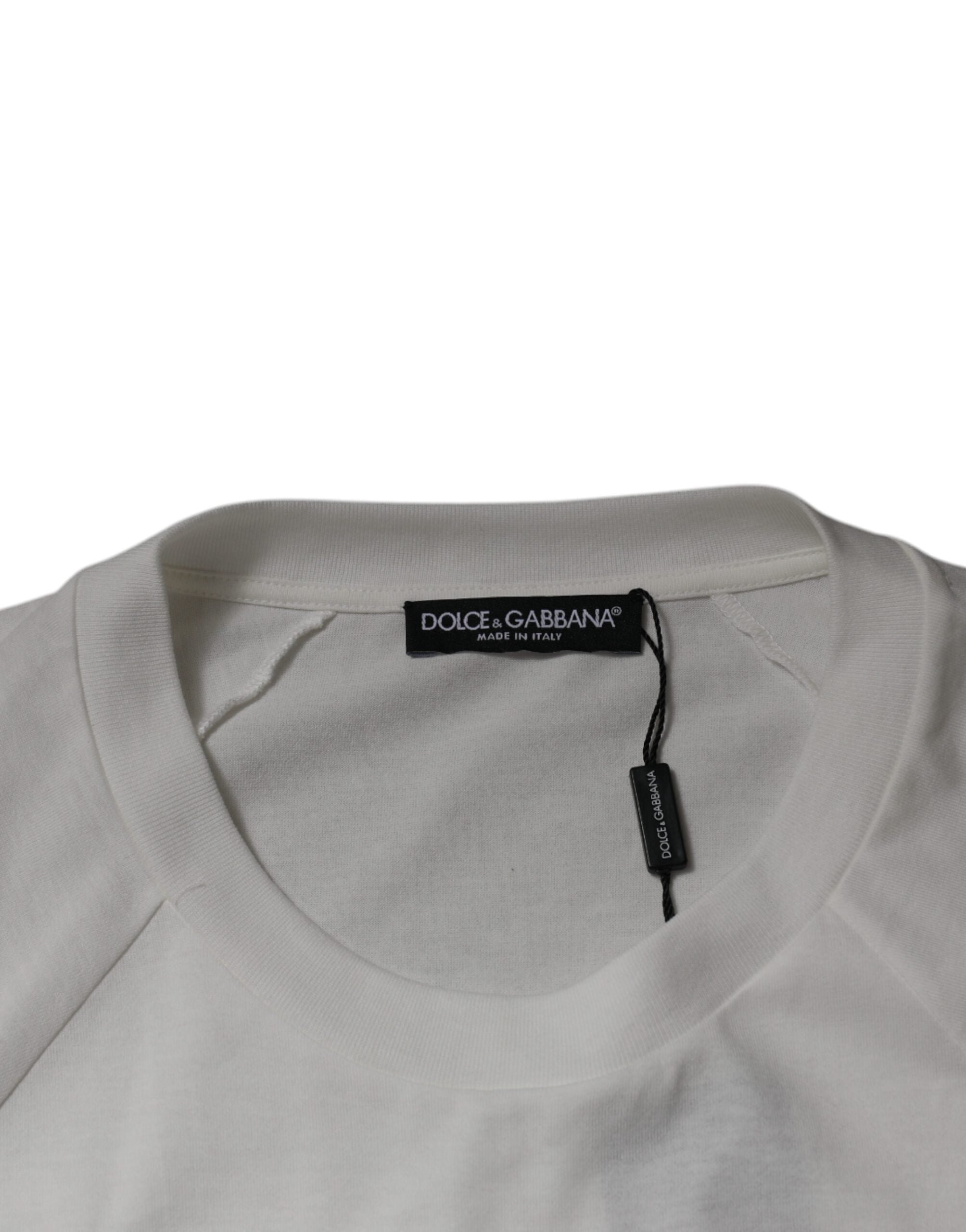 Dolce & Gabbana – Weißes DG Sport-T-Shirt mit Rundhalsausschnitt und kurzen Ärmeln