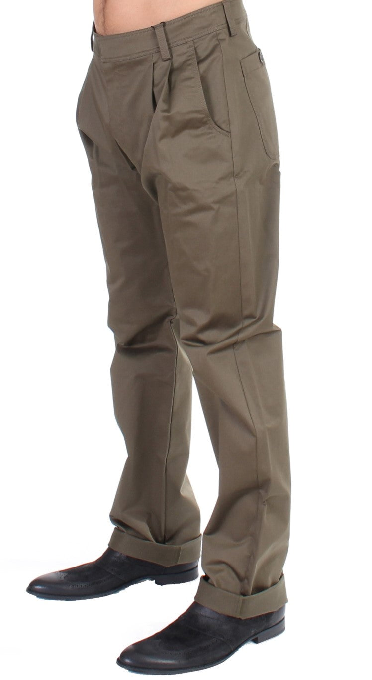 Pantaloni GF Ferre Elegant Green Comfort, croială dreaptă