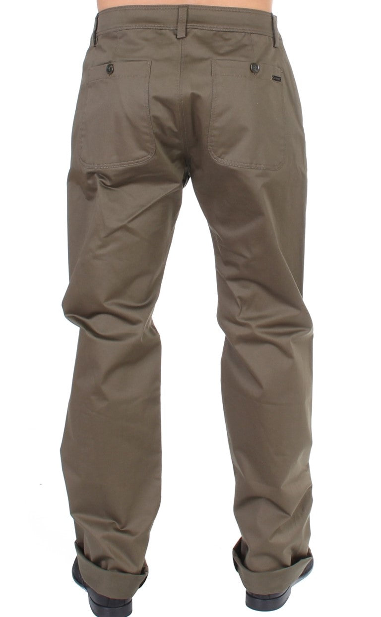 Pantaloni GF Ferre Elegant Green Comfort, croială dreaptă