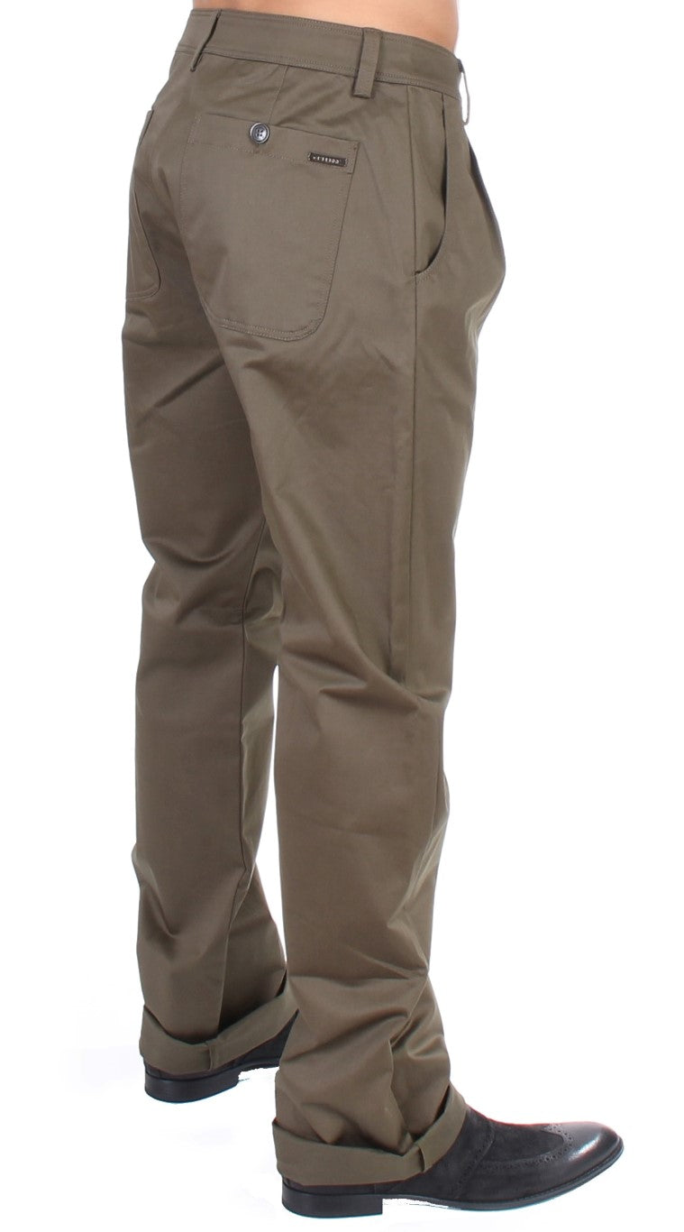 Pantaloni GF Ferre Elegant Green Comfort, croială dreaptă