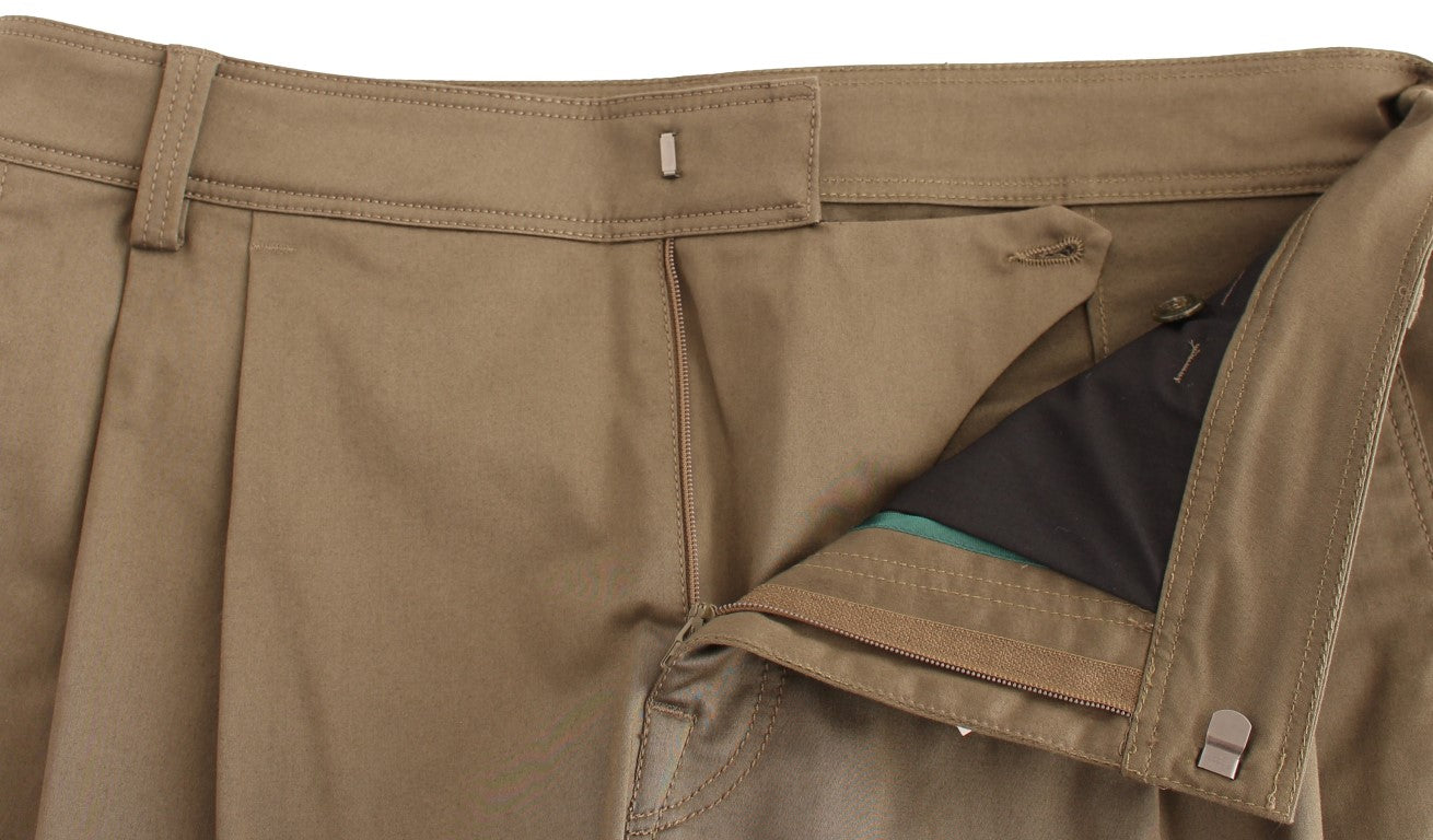 Pantaloni GF Ferre Elegant Green Comfort, croială dreaptă
