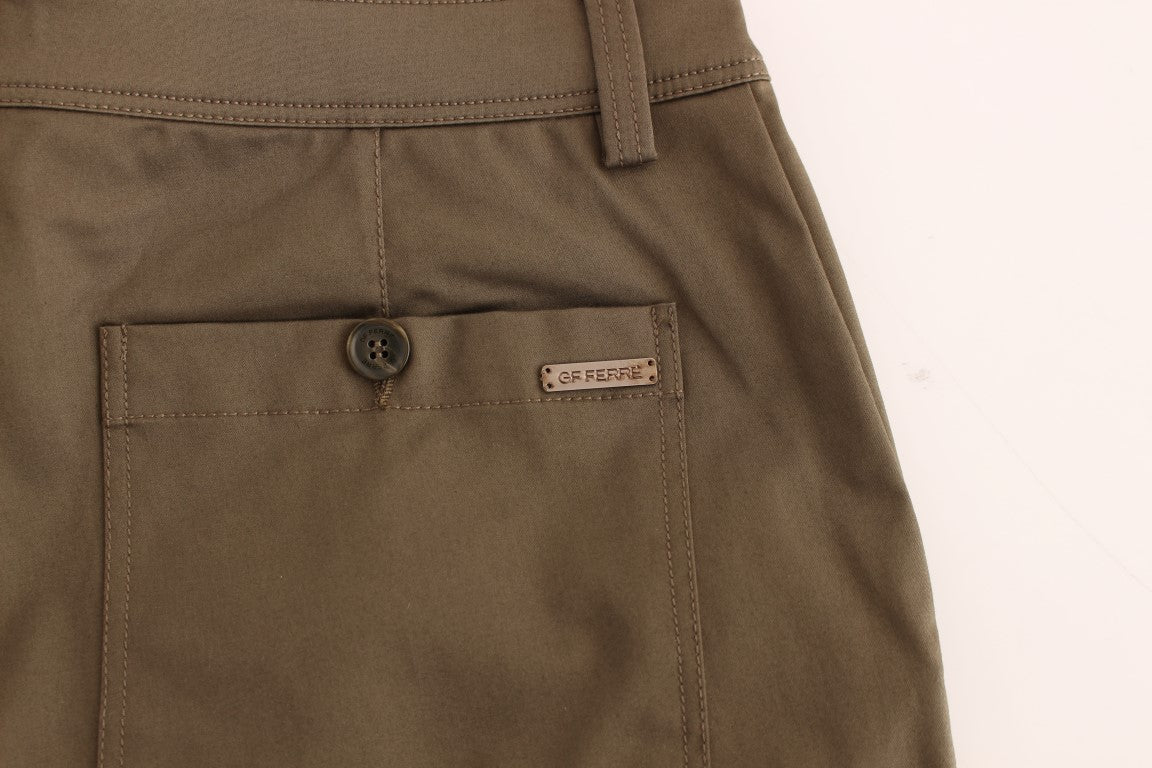 Pantaloni GF Ferre Elegant Green Comfort, croială dreaptă