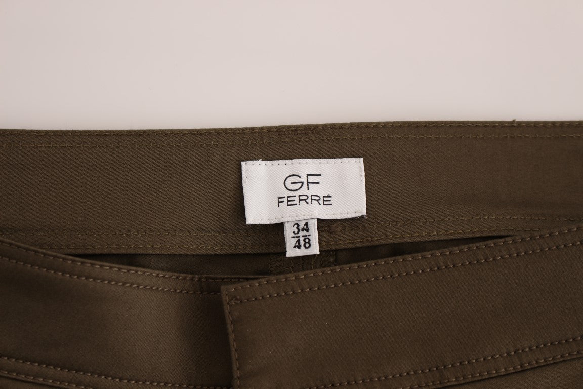 Pantaloni GF Ferre Elegant Green Comfort, croială dreaptă