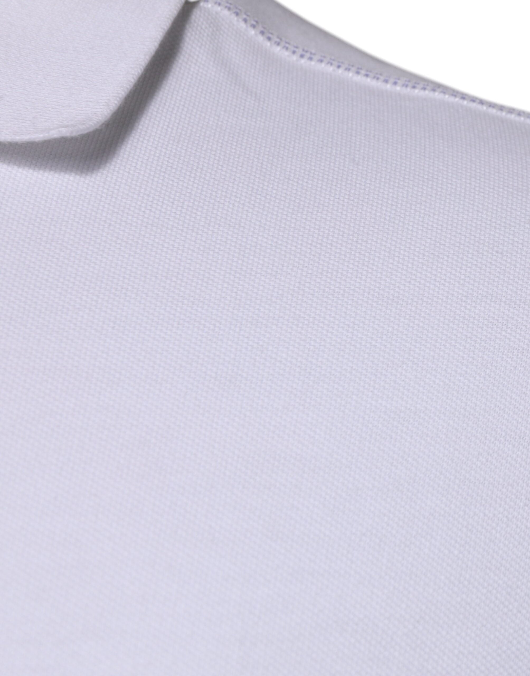 Tricou polo cu guler și logo din bumbac alb Dolce & Gabbana