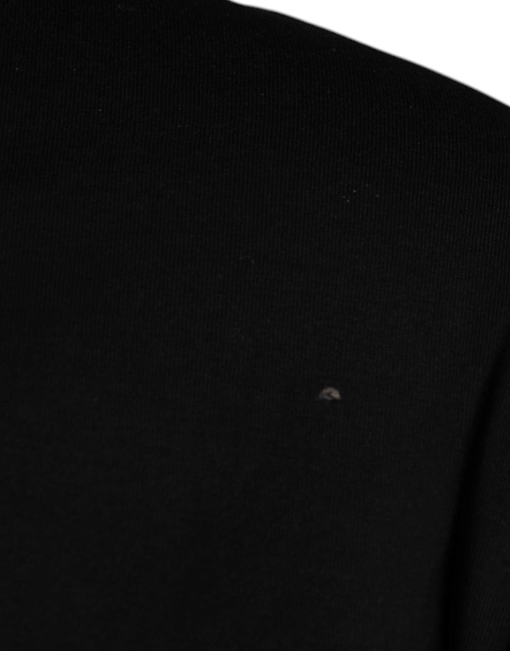 Tricou Dolce & Gabbana negru cu guler rotund și mânecă scurtă