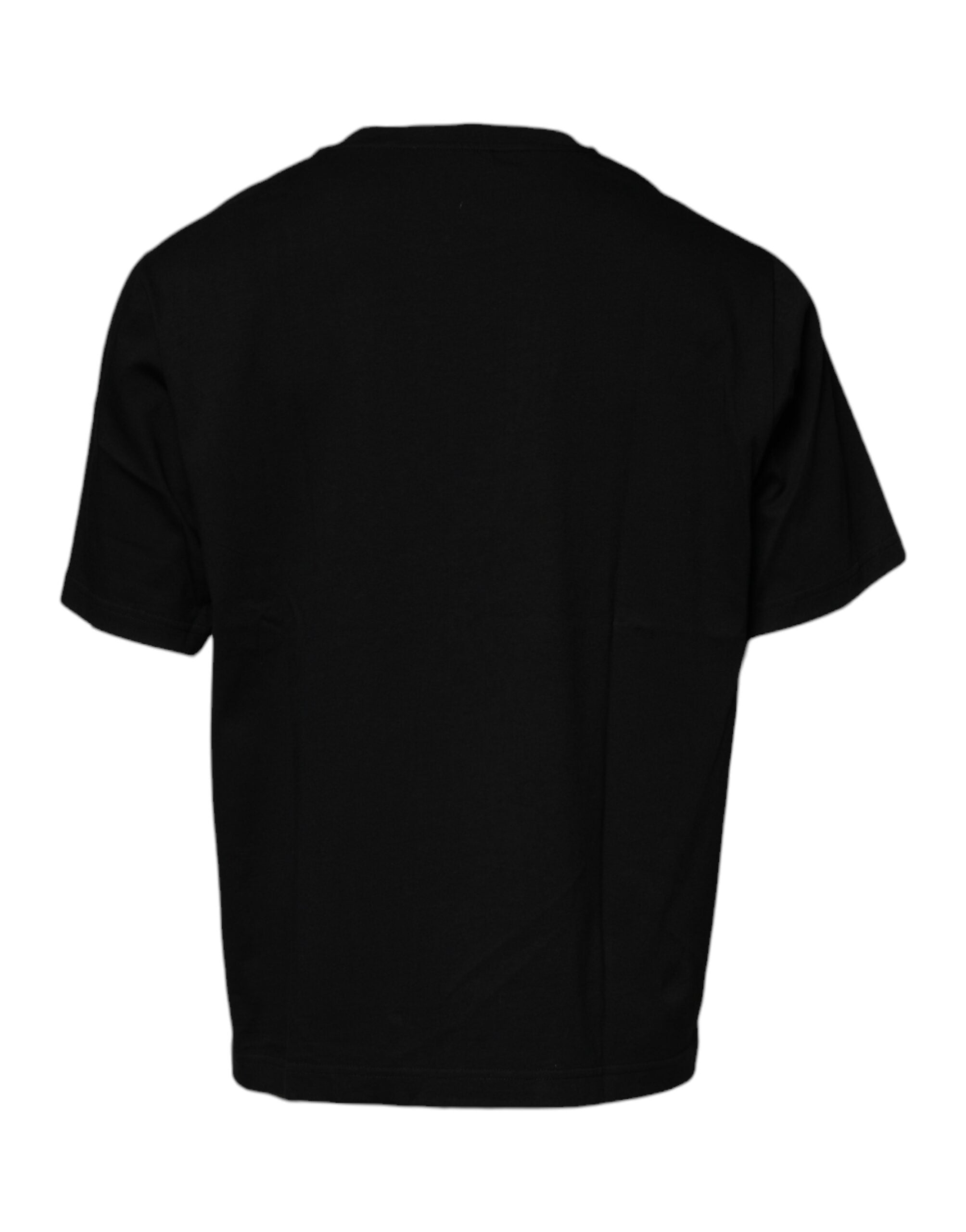 Tricou Dolce & Gabbana negru cu guler rotund și mânecă scurtă