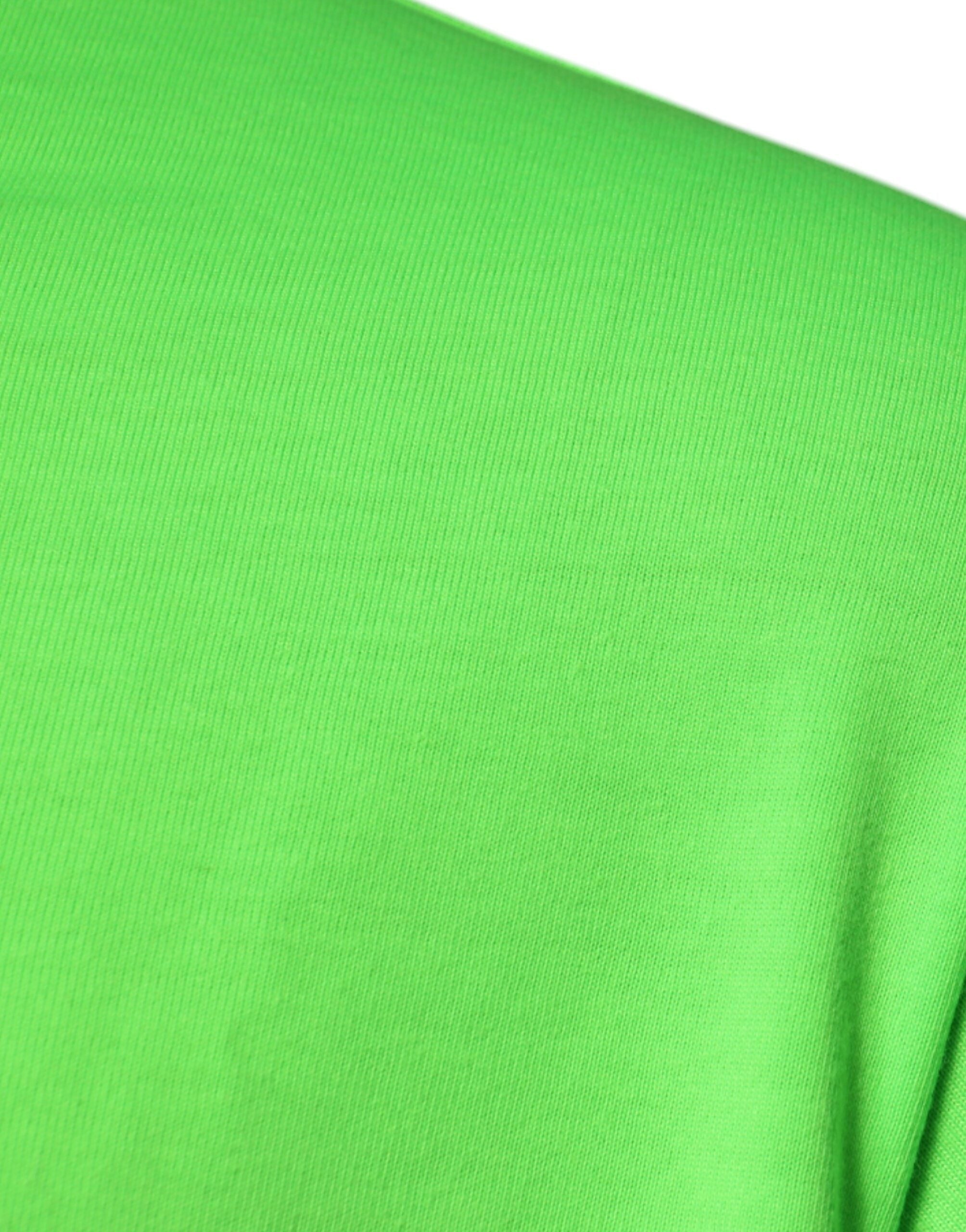 Tricou Dolce & Gabbana verde cu guler rotund din bumbac și logo DG