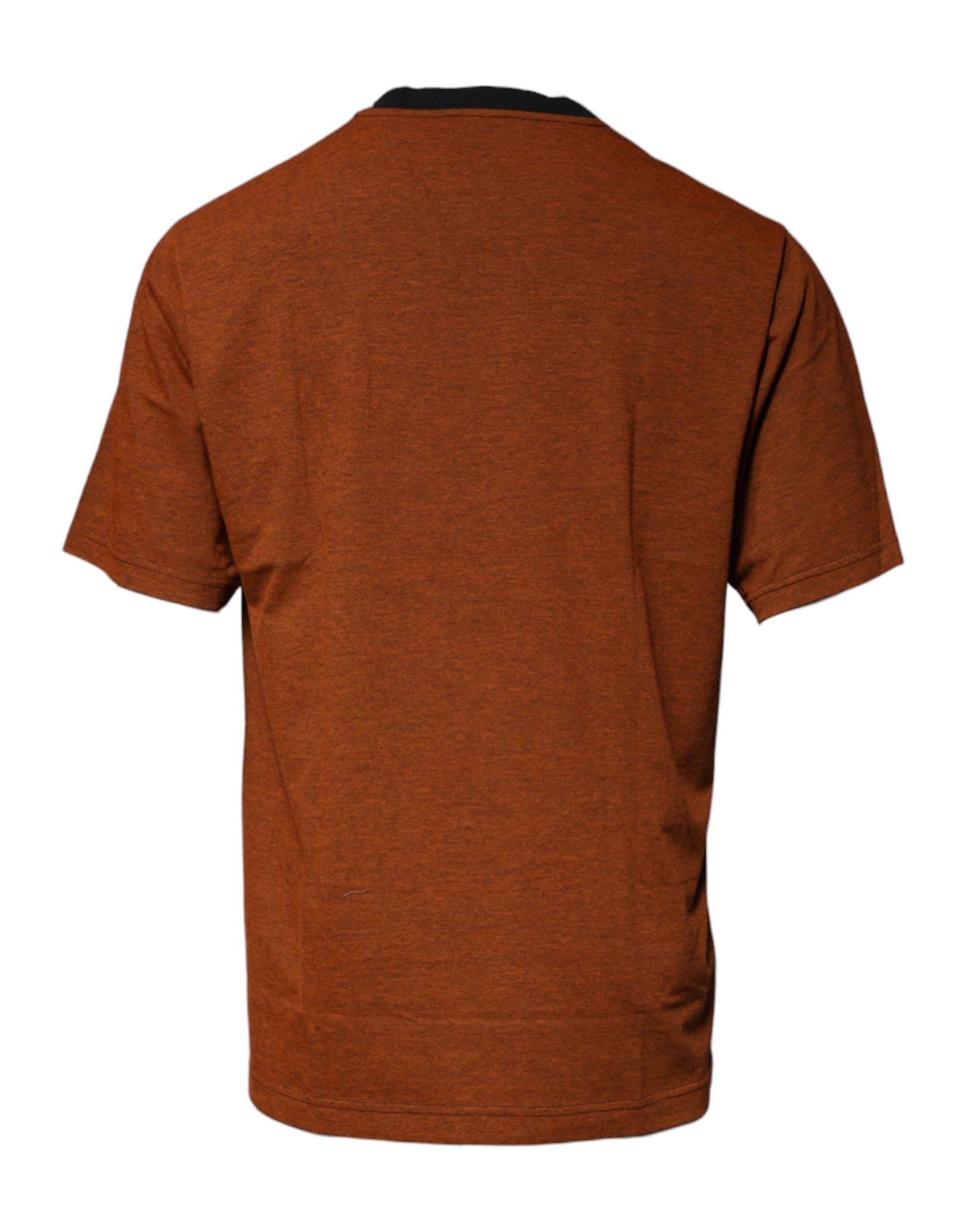 Tricou Dolce & Gabbana maro cu guler rotund din bumbac și logo DG