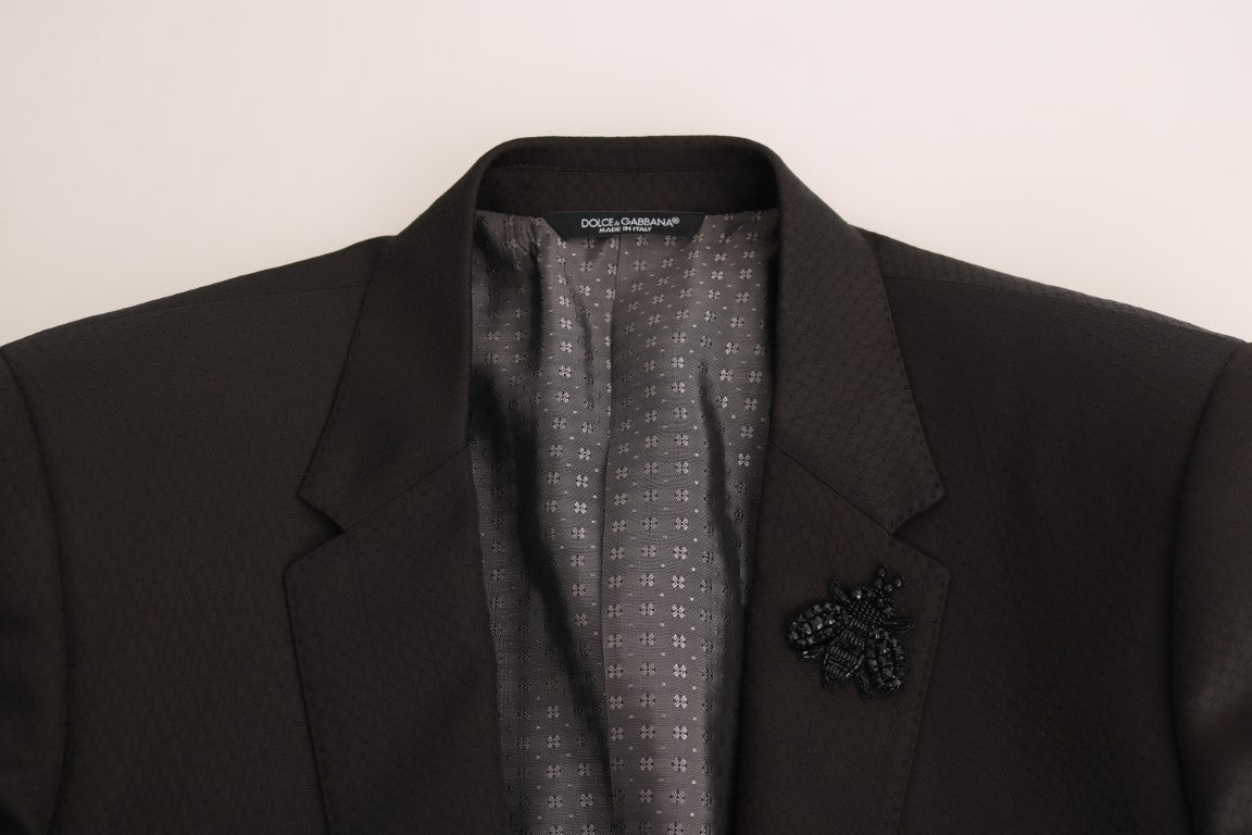 Dolce & Gabbana Eleganter brauner Jacquard-Martini-Anzug
