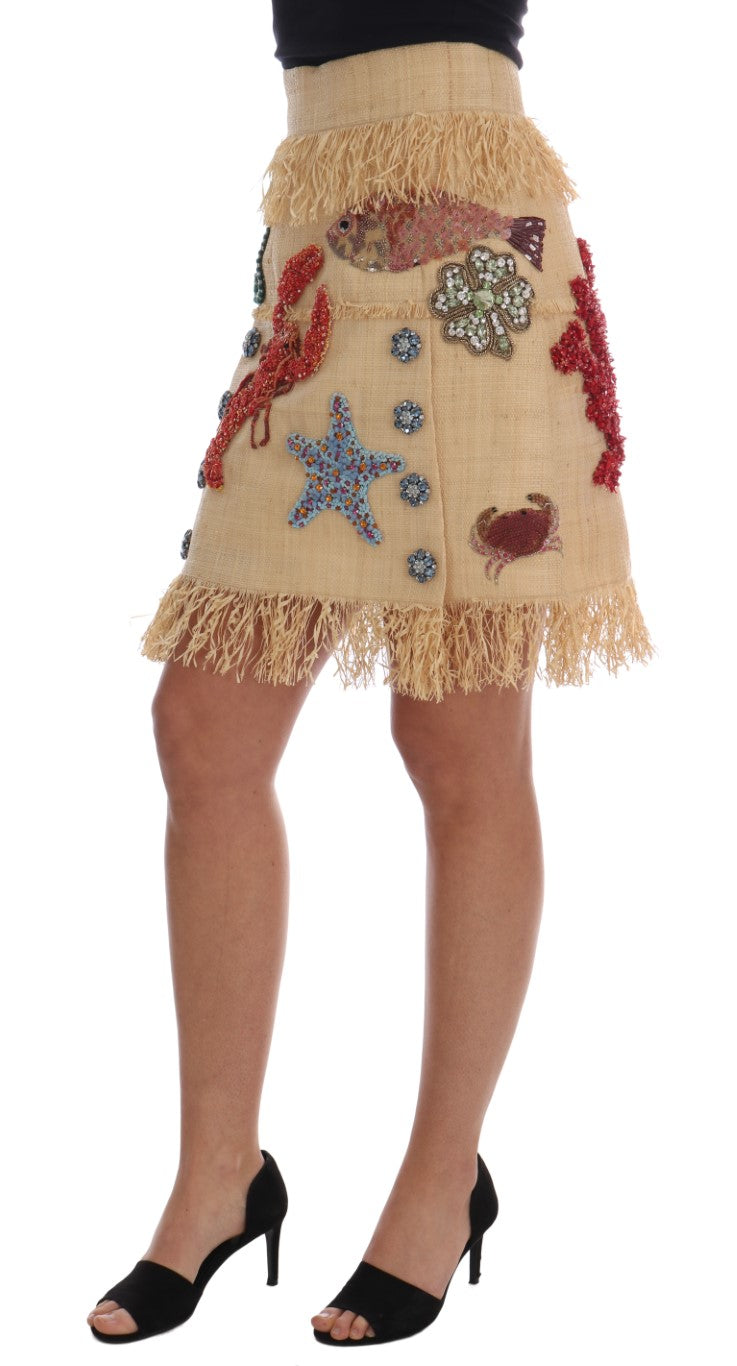Dolce & Gabbana Rock mit hoher Taille und Kristallverzierung