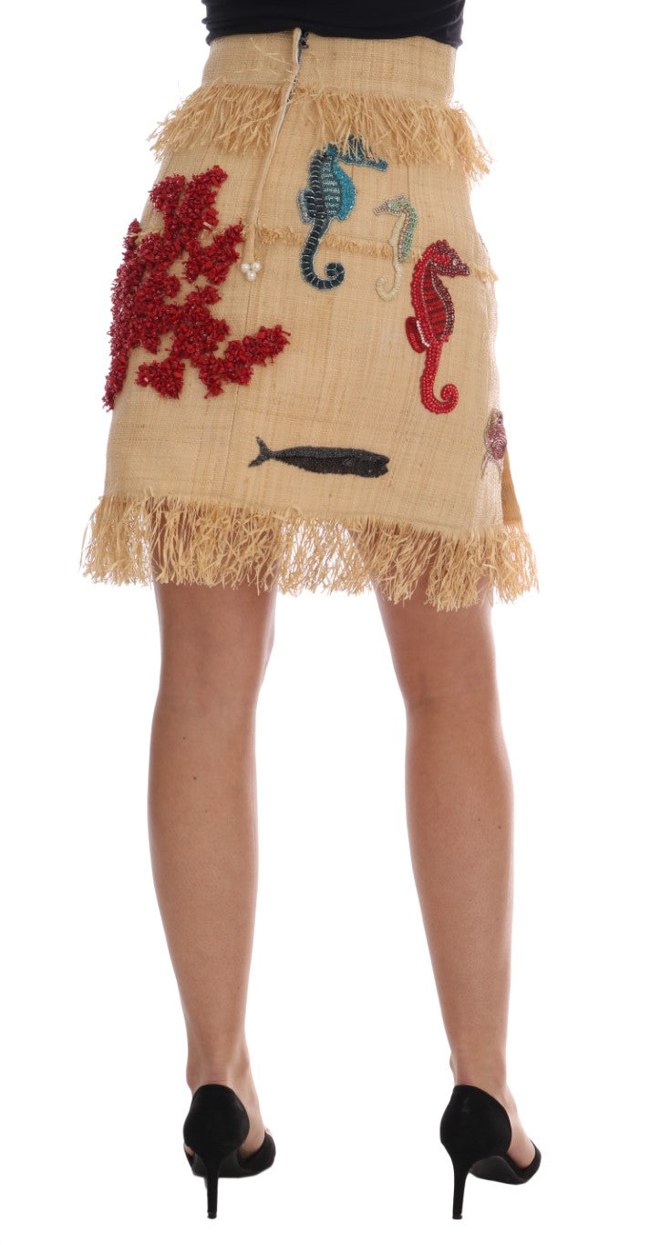 Dolce & Gabbana Rock mit hoher Taille und Kristallverzierung