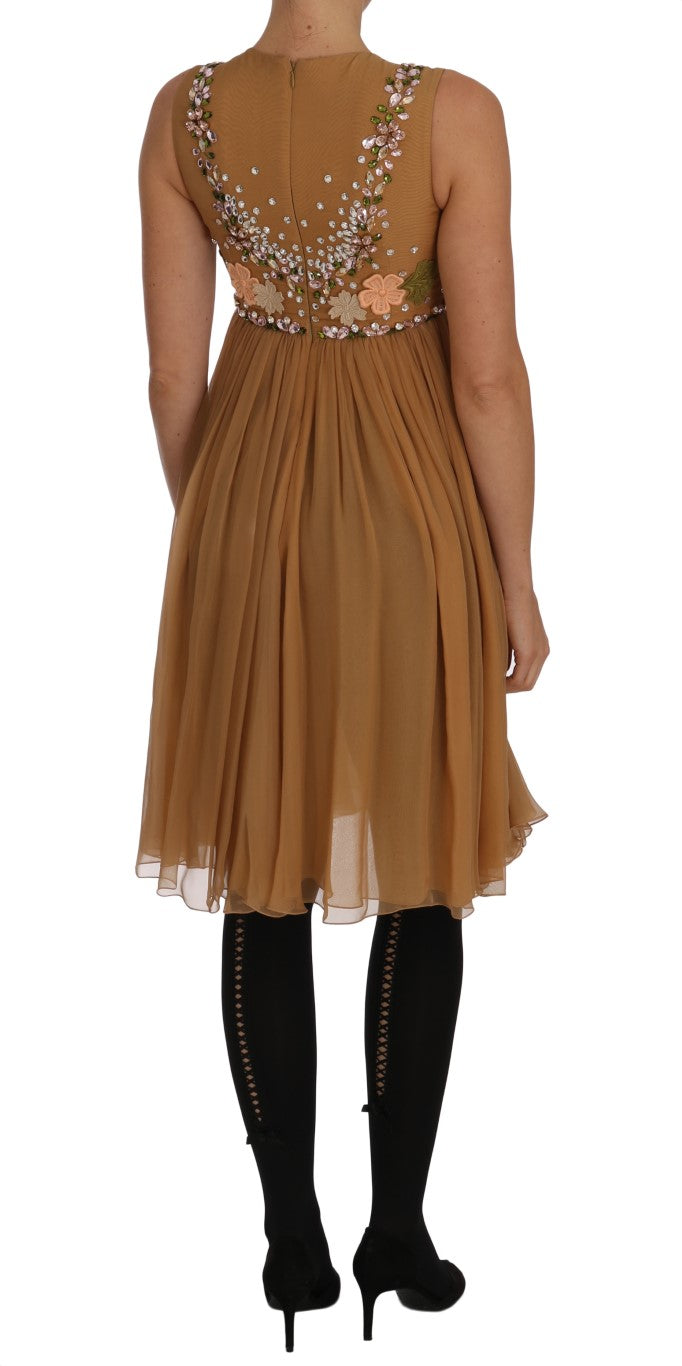 Dolce & Gabbana – Exquisites A-Linien-Kleid aus goldener Seide