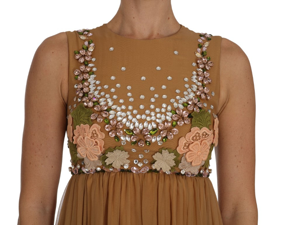 Dolce & Gabbana – Exquisites A-Linien-Kleid aus goldener Seide