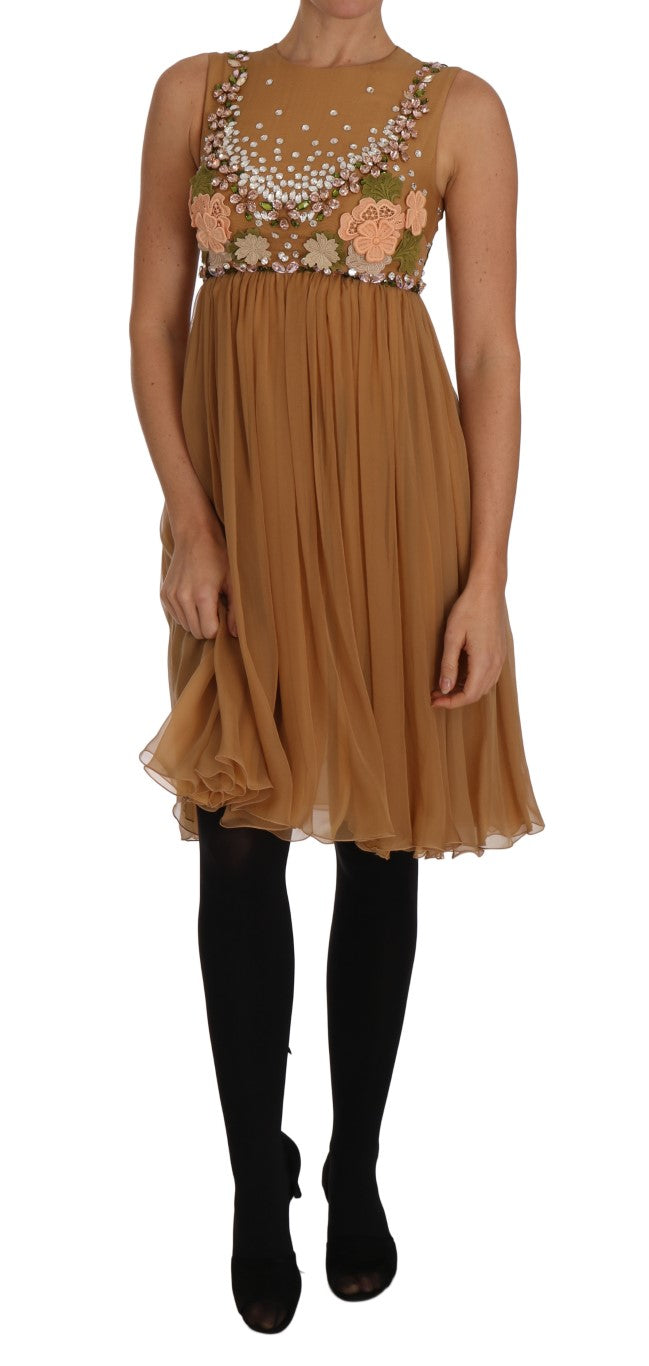 Dolce & Gabbana – Exquisites A-Linien-Kleid aus goldener Seide