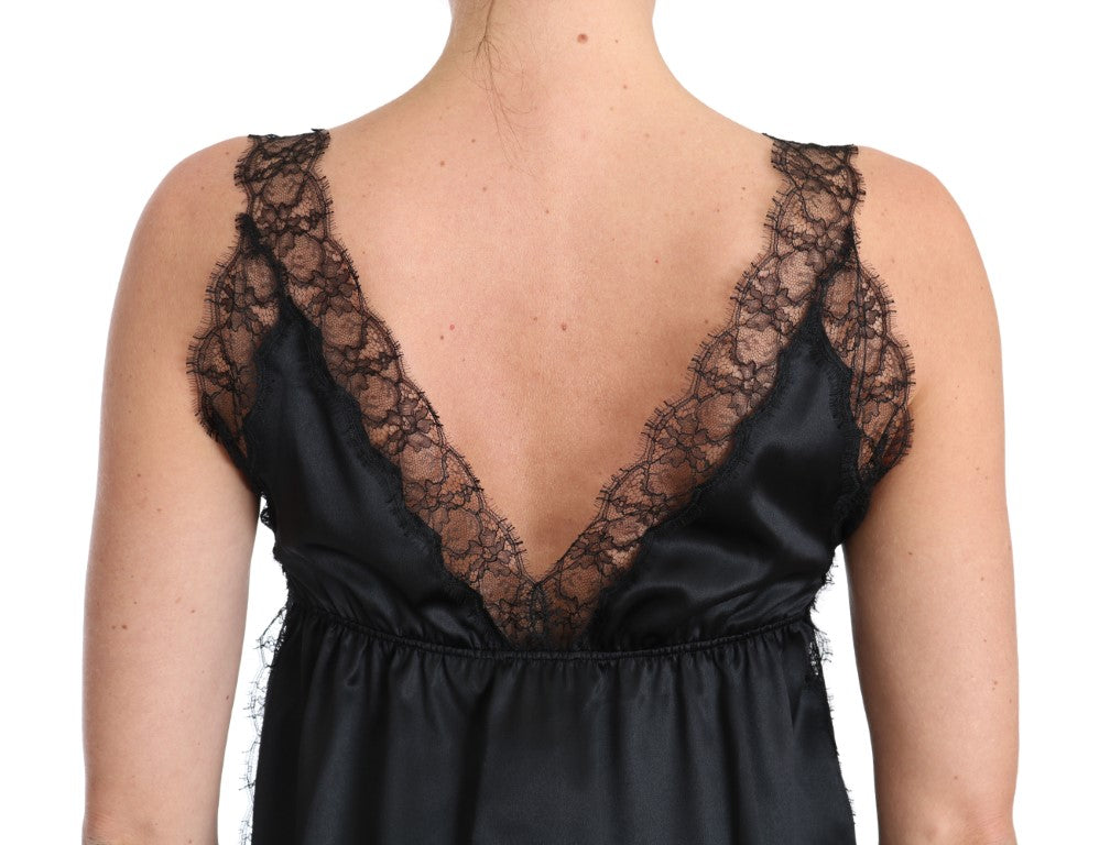 Dolce & Gabbana – Sinnliches Dessous-Top aus Seidenmischung in Schwarz