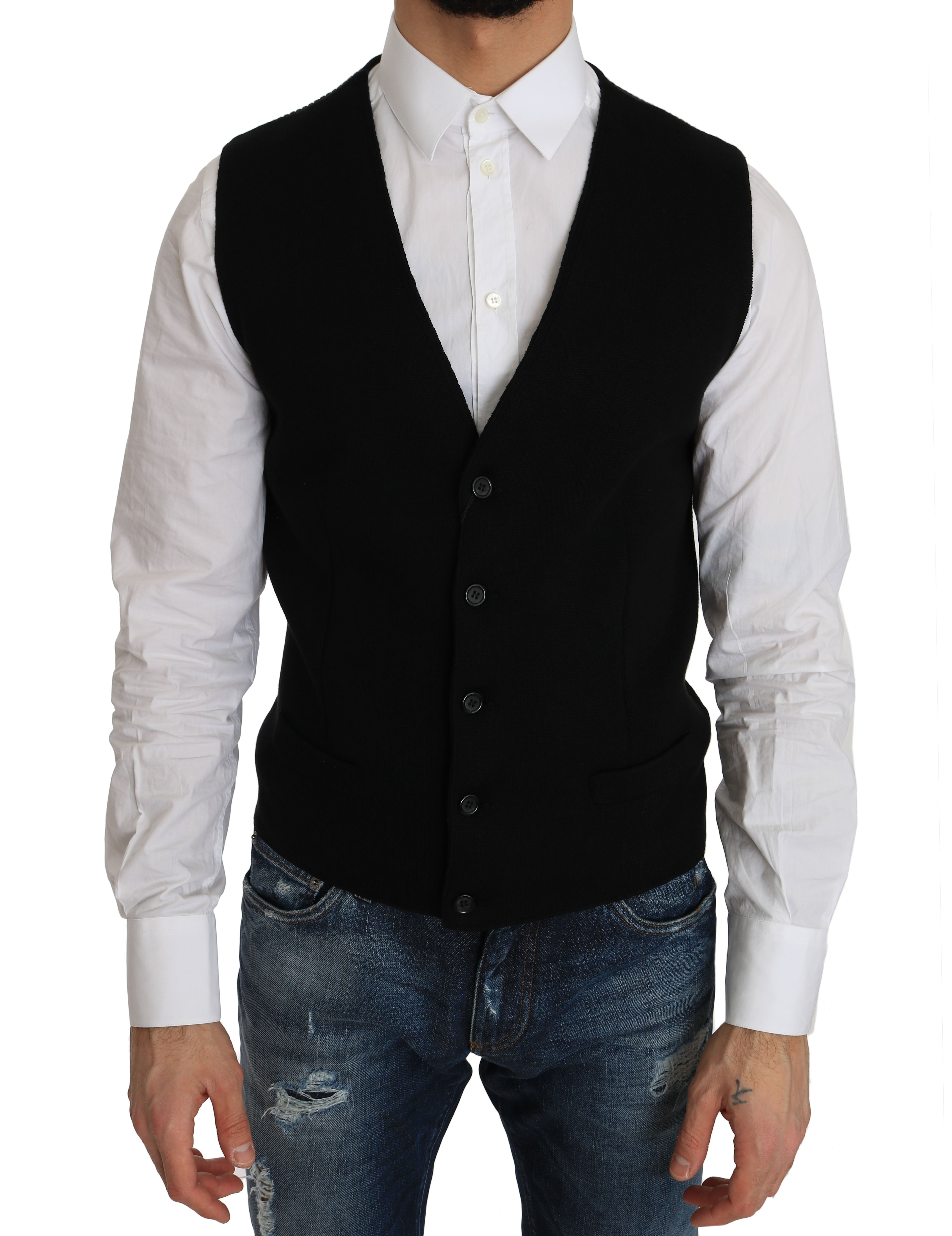 Dolce & Gabbana – Elegante, schwarze Weste aus Baumwolle