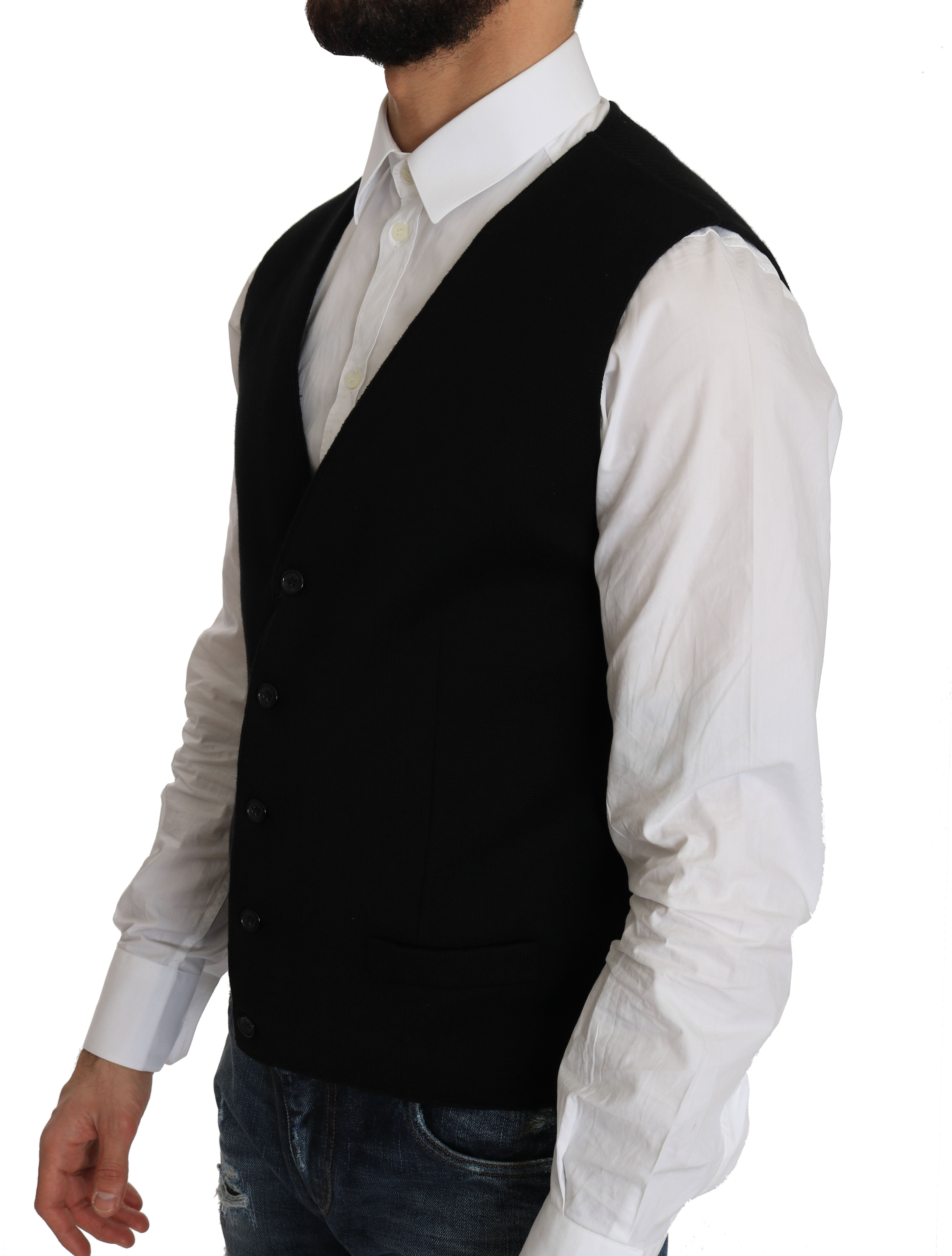 Dolce & Gabbana – Elegante, schwarze Weste aus Baumwolle