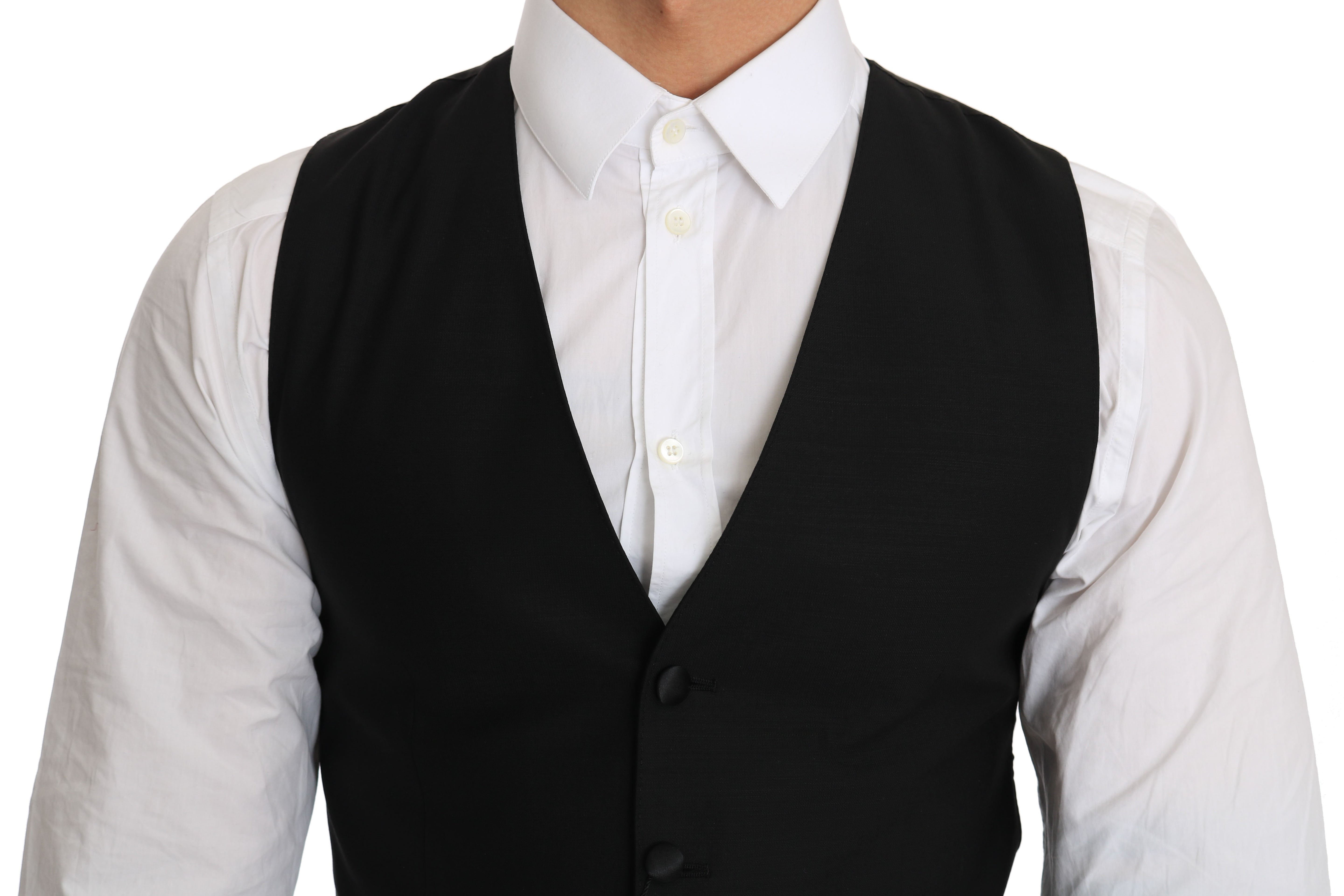 Dolce & Gabbana – Elegante Weste aus schwarzer Wollmischung