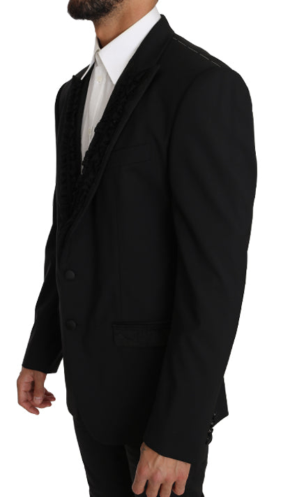 Dolce & Gabbana – Elegante, schwarze Martini-Blazerjacke in Slim Fit