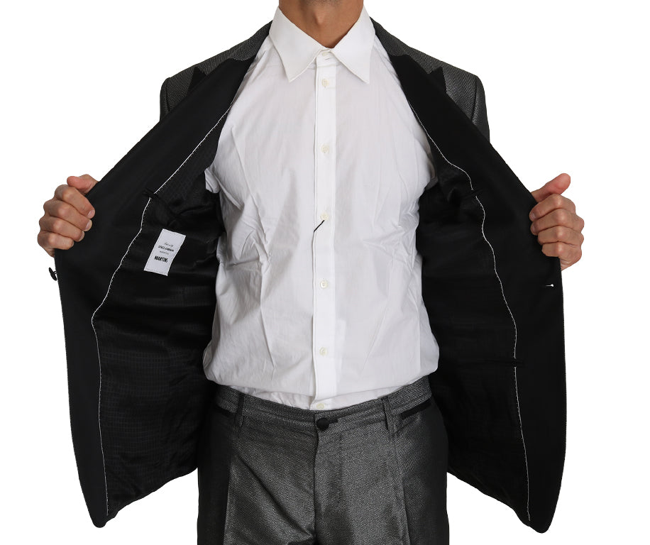 Costum elegant Dolce & Gabbana Martini gri cu model