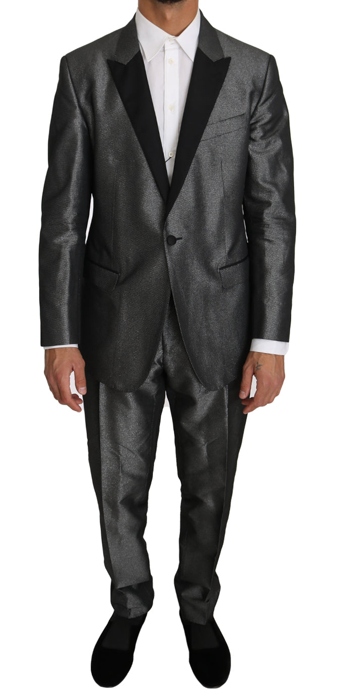 Costum elegant Dolce & Gabbana Martini gri cu model