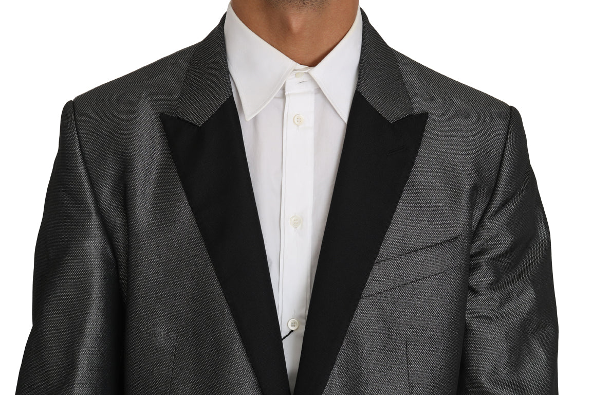 Costum elegant Dolce & Gabbana Martini gri cu model