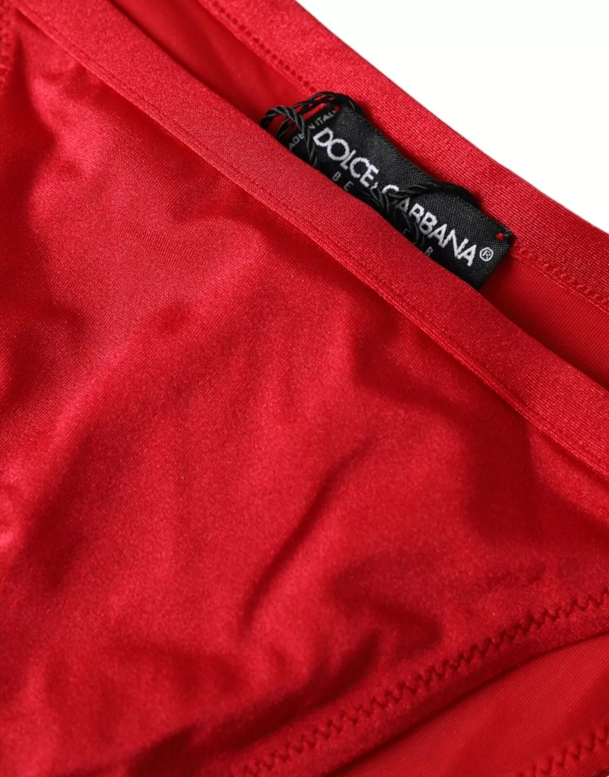 Dolce & Gabbana Roter Nylon Stretch Beachwear Bademode Unterteil Bikini