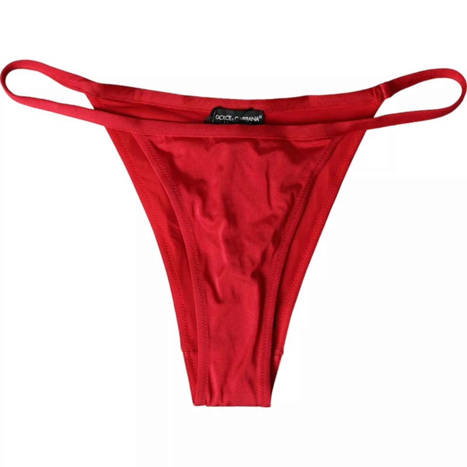 Dolce & Gabbana Roter Nylon Stretch Beachwear Bademode Unterteil Bikini