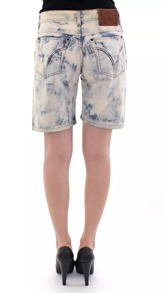 Pantaloni scurți din denim Dolce & Gabbana albaștri D&G din bumbac spălat