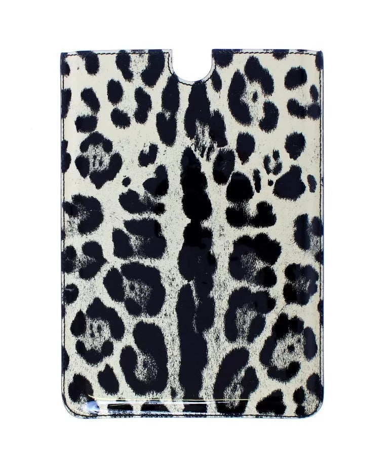 Husă pentru tabletă Dolce & Gabbana cu model leopard alb și copertă pentru eBook