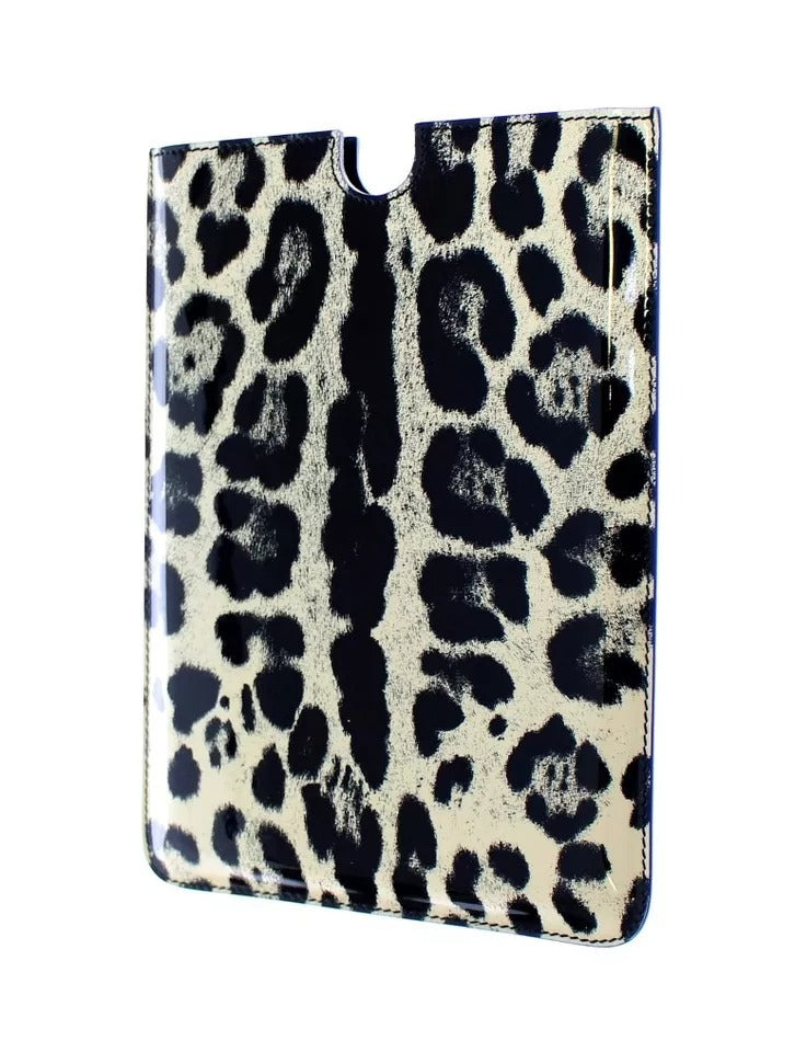 Husă pentru tabletă Dolce & Gabbana cu model leopard alb și copertă pentru eBook