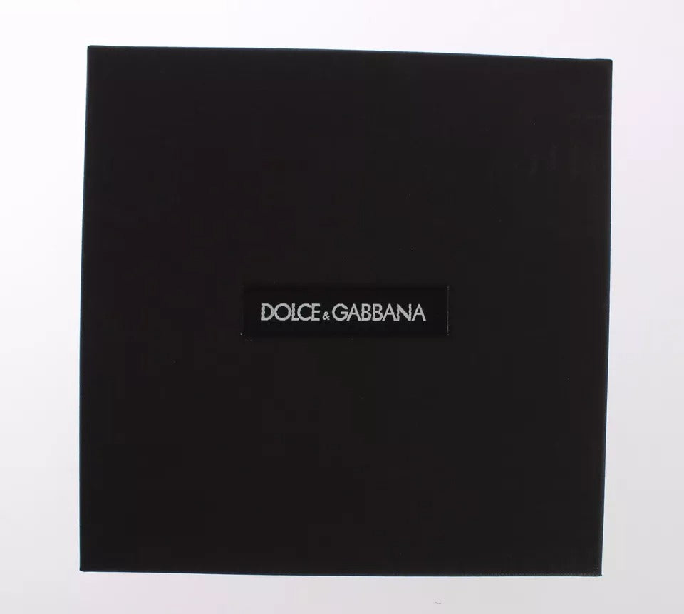 Breloc Dolce & Gabbana cu încuietoare din piele rafie roșie și galbenă
