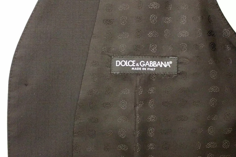 Dolce & Gabbana Schwarzes Woll-Seidenkleid, Weste, Jacke