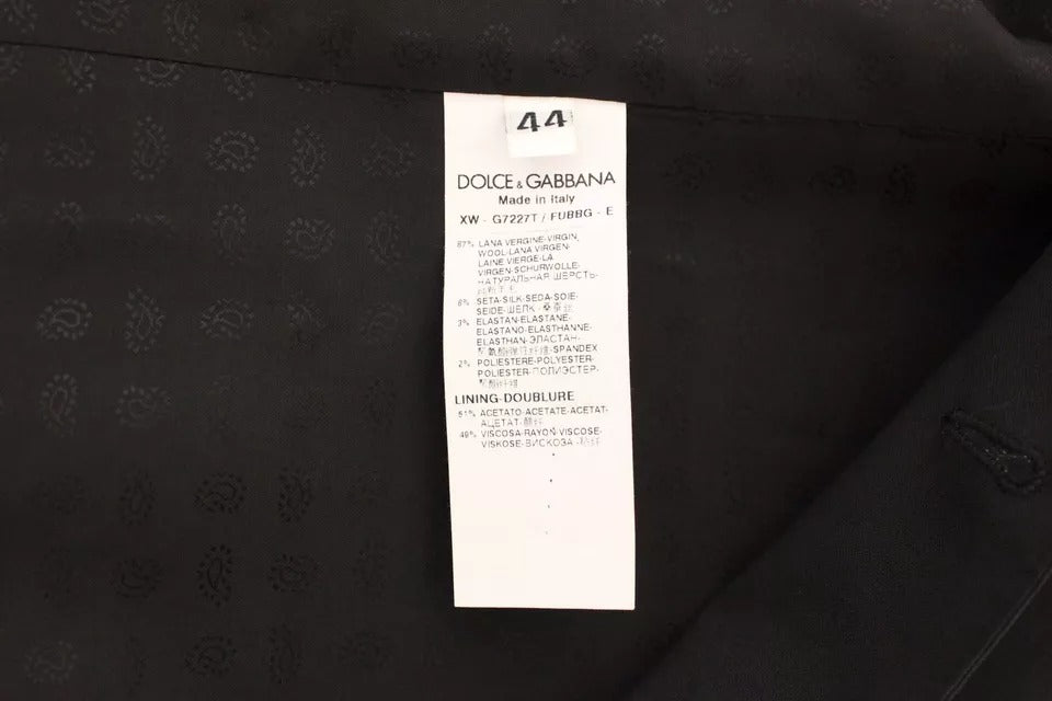 Dolce & Gabbana Schwarzes Woll-Seidenkleid, Weste, Jacke