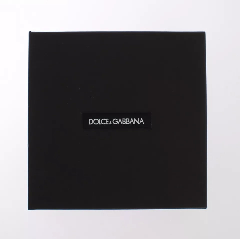 Breloc Dolce & Gabbana cu lanț de identificare din piele rafie multicoloră