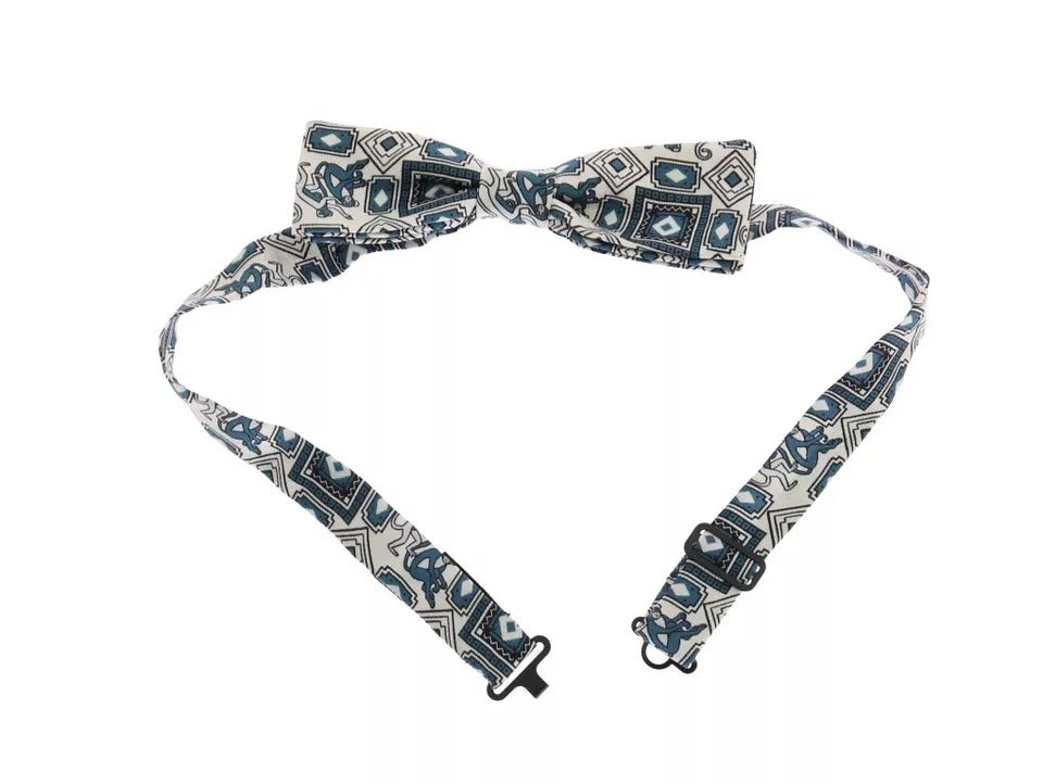 Set cadou Dolce & Gabbana curea din piele și papion din mătase albă și albastră