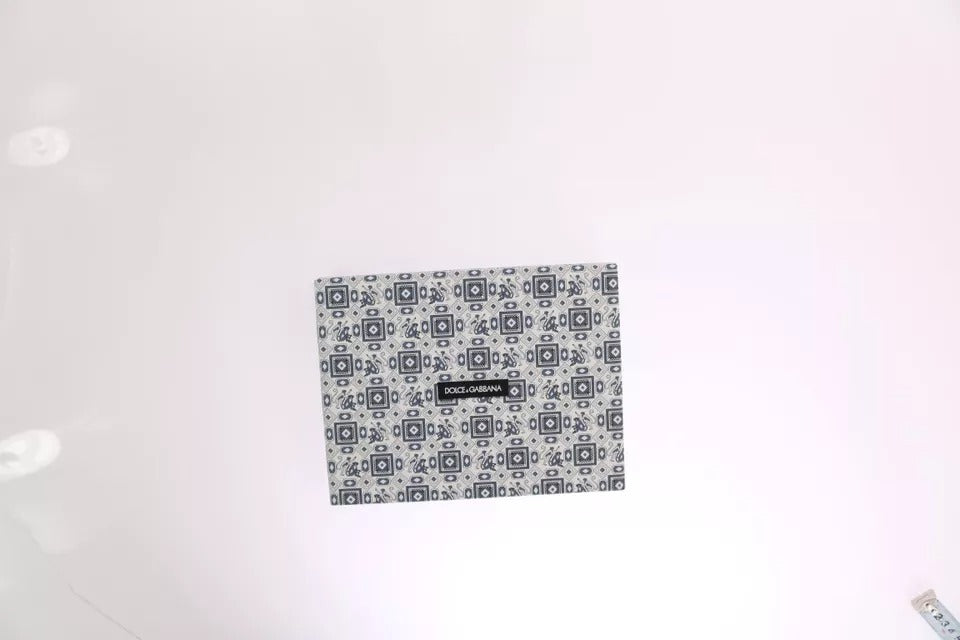 Set cadou Dolce & Gabbana curea din piele și papion din mătase albă și albastră