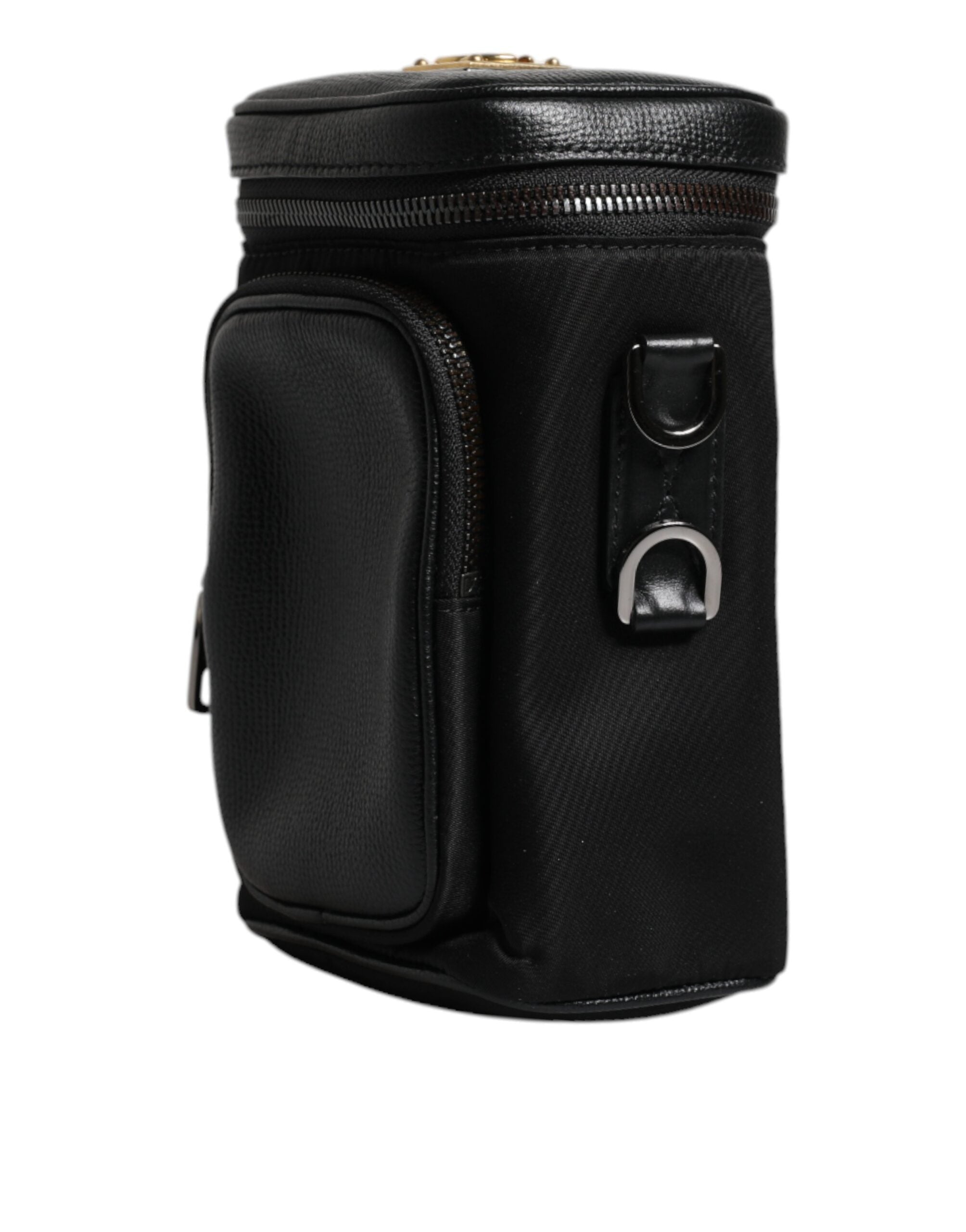 Dolce & Gabbana – Schwarze Umhängetasche aus Leder mit Logo