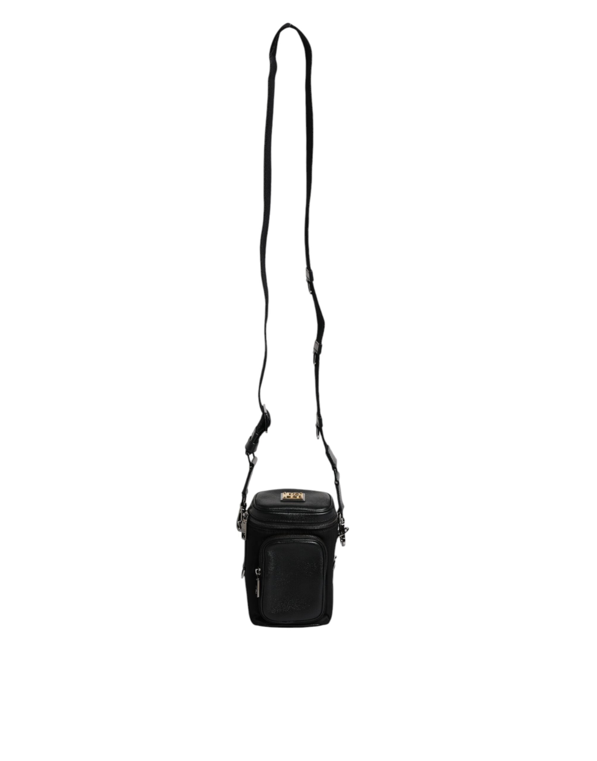 Dolce & Gabbana – Schwarze Umhängetasche aus Leder mit Logo