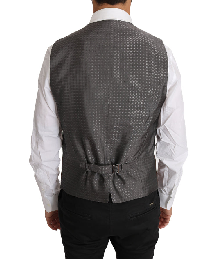 Dolce & Gabbana – Elegante Weste in Bronze und Grau im Slim Fit