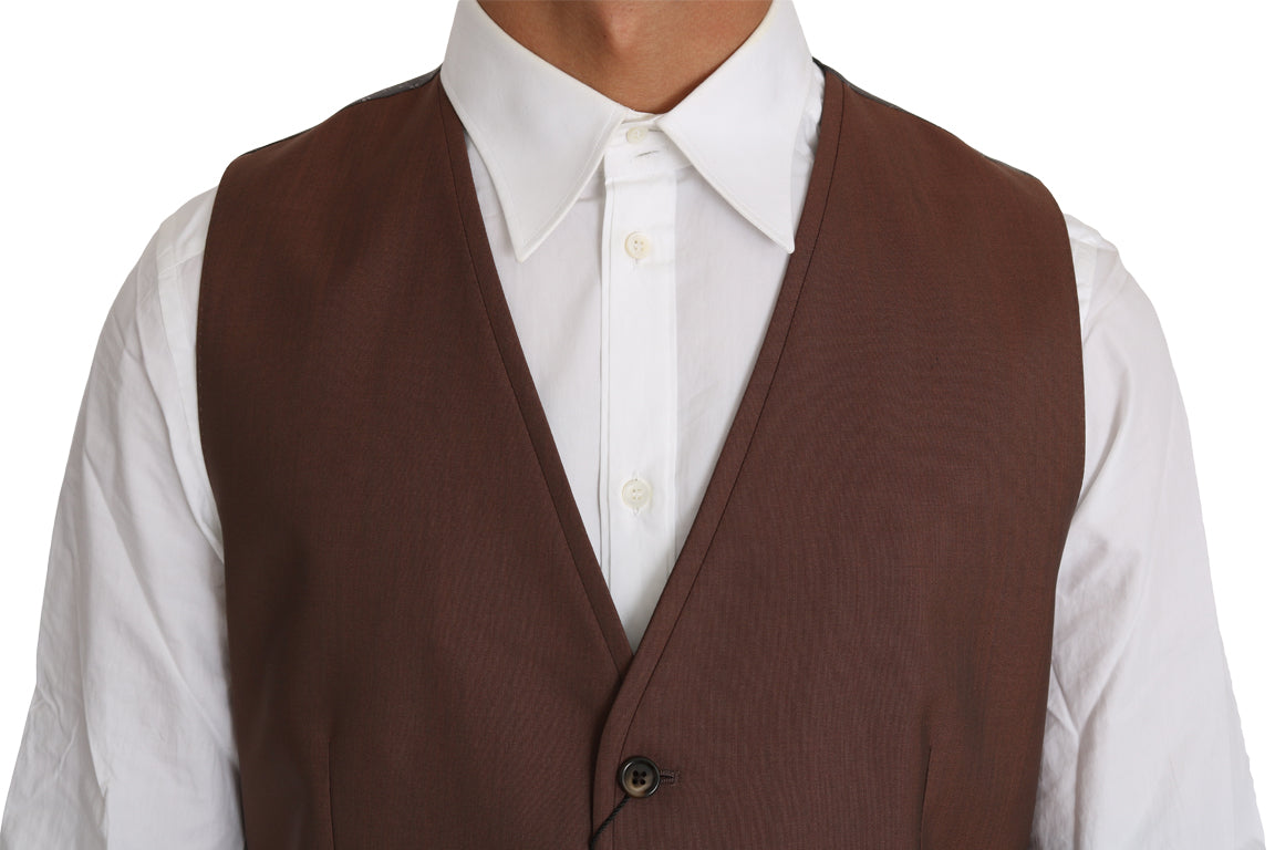 Dolce & Gabbana – Elegante Weste in Bronze und Grau im Slim Fit