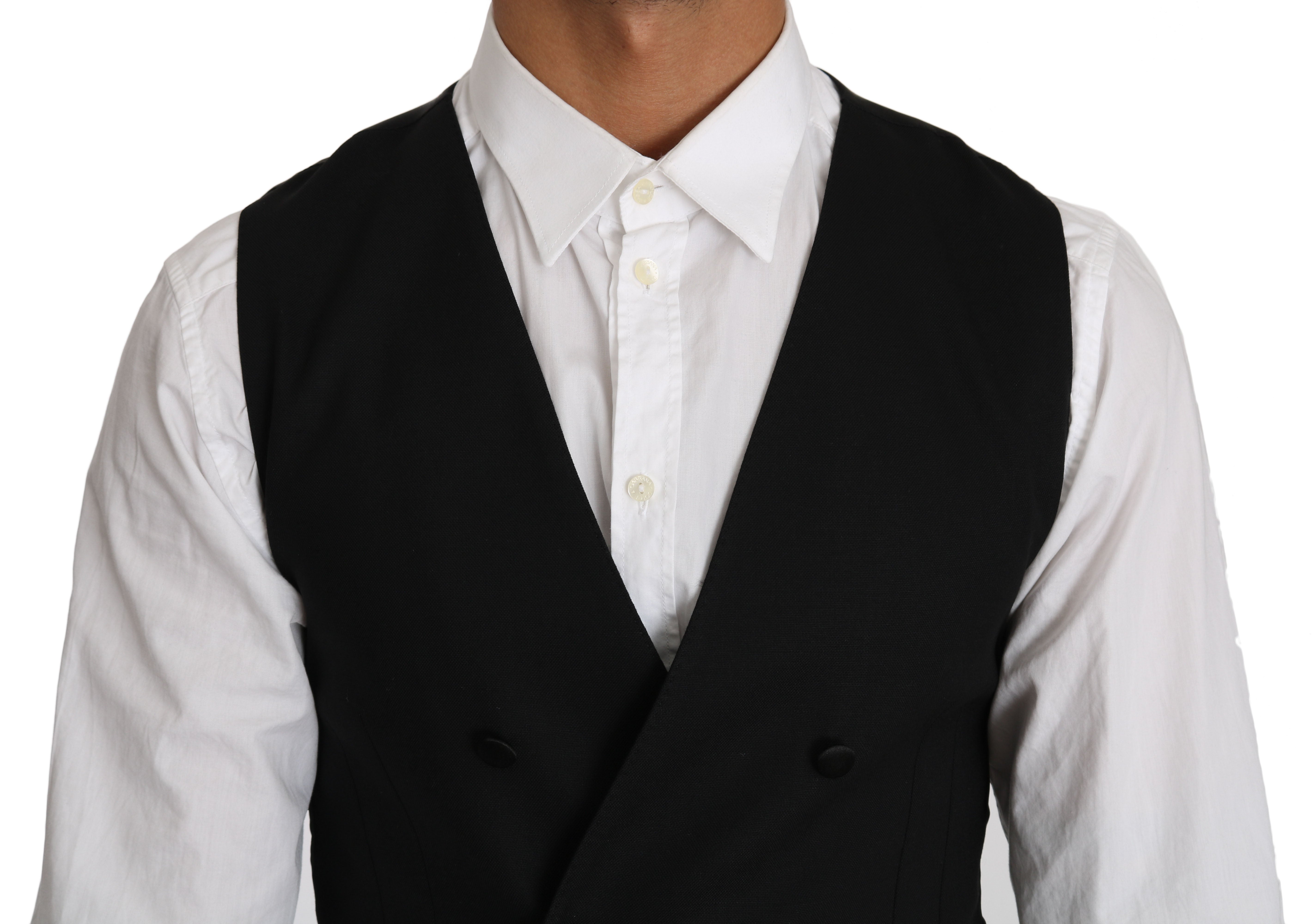 Dolce & Gabbana – Elegante, zweireihige Weste aus schmaler Wolle