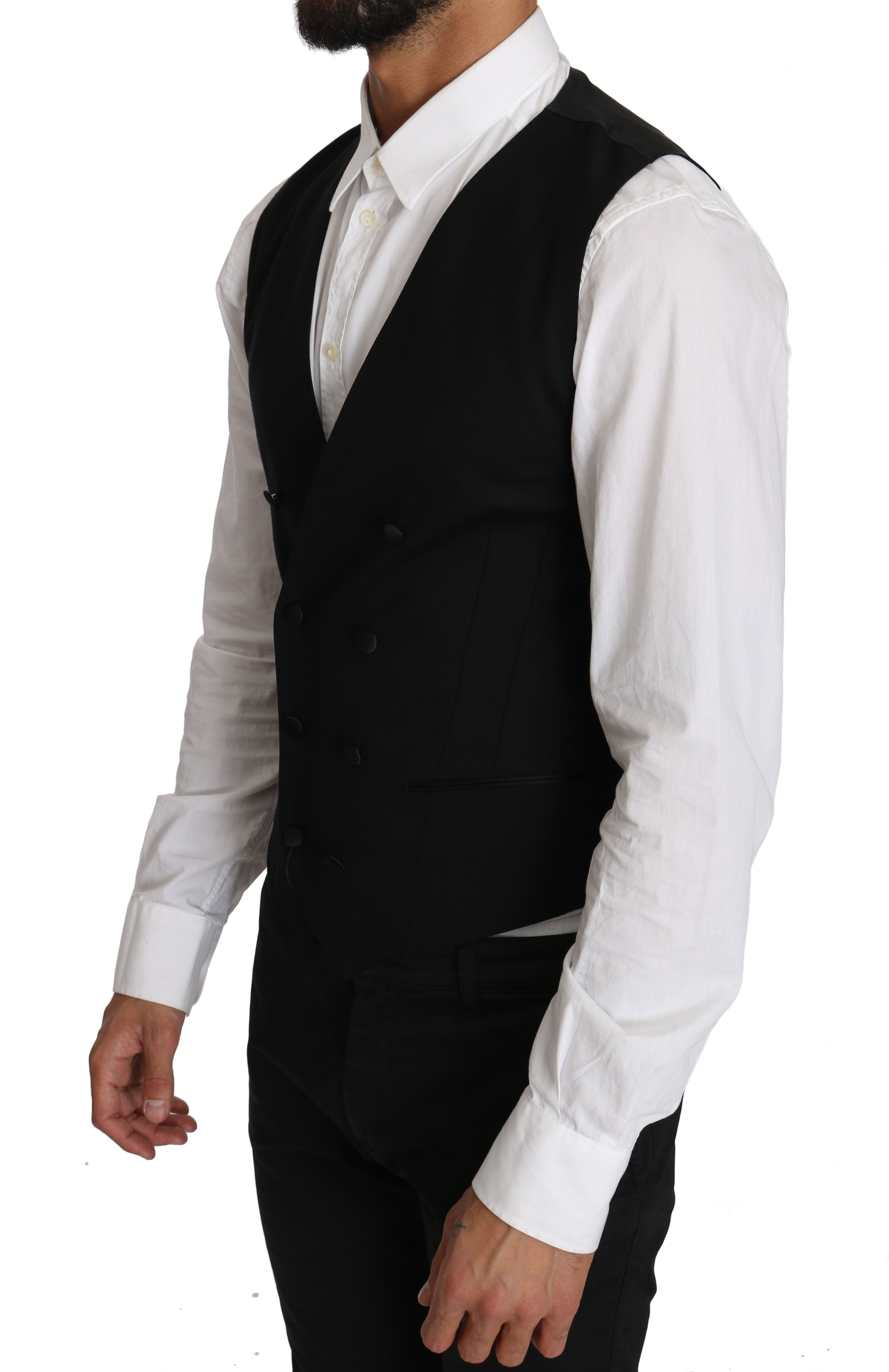 Dolce & Gabbana – Elegante, zweireihige Weste aus schmaler Wolle