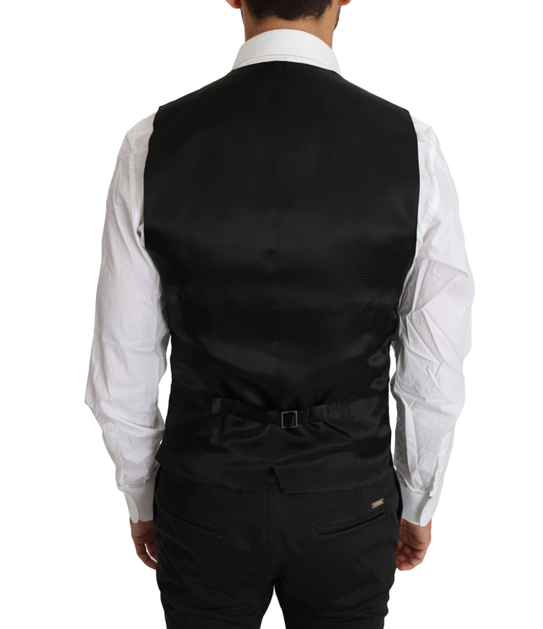 Dolce & Gabbana – Elegante Weste aus schwarzer Wolle und Seide
