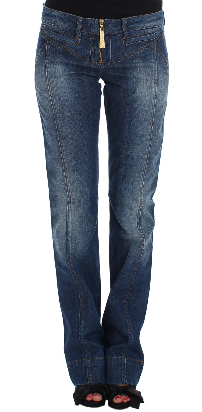 Denim albastru-deschis Cavalli Chic cu boot cut