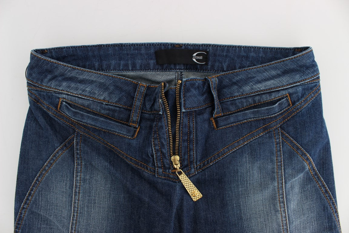 Denim albastru-deschis Cavalli Chic cu boot cut