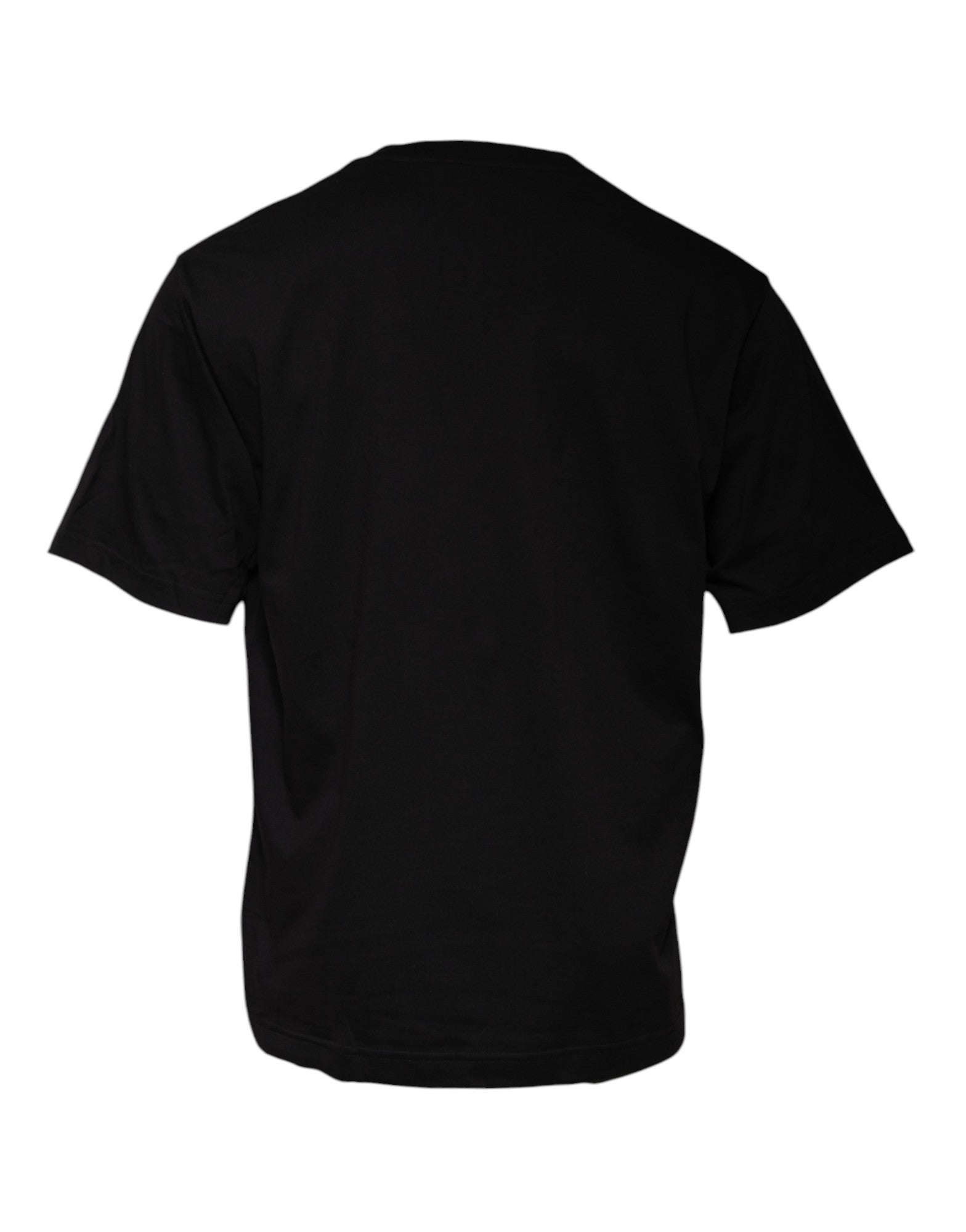 Tricou Dolce & Gabbana cu guler rotund din bumbac și imprimeu cu logo negru