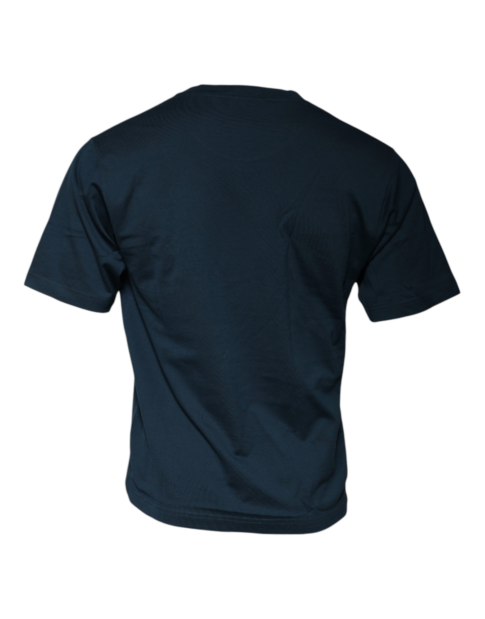 Tricou Dolce & Gabbana cu mânecă scurtă și guler rotund și logo albastru